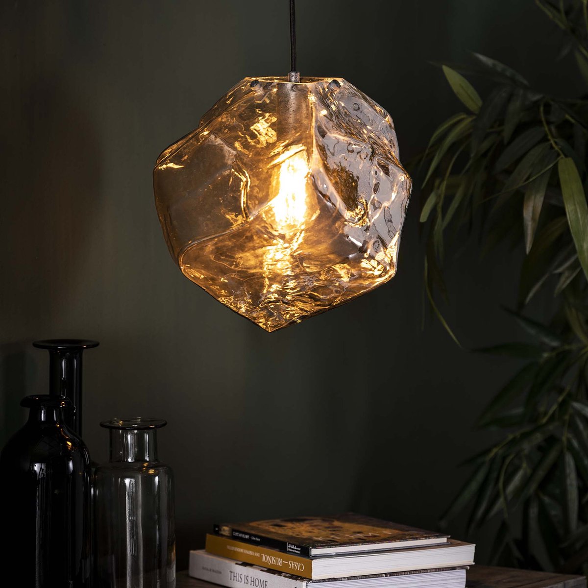 Hoyz - Hanglamp Rock Chromed - 1 Lamp/zwart - Industrieel - Grijs