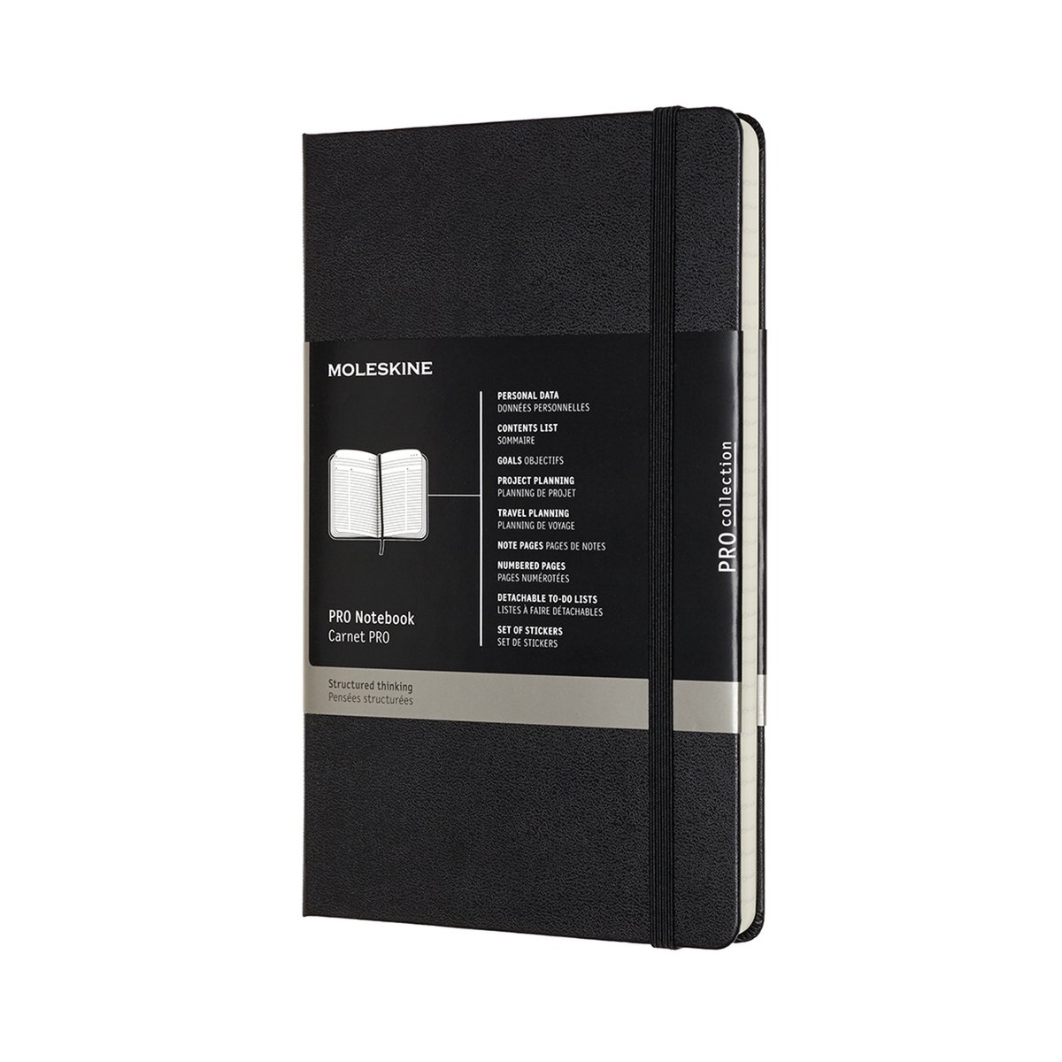 Moleskine Notitieboek Professional, Ft 13 X 21 Cm, Gelijnd, Harde Cover, 240 Blad, Zwart