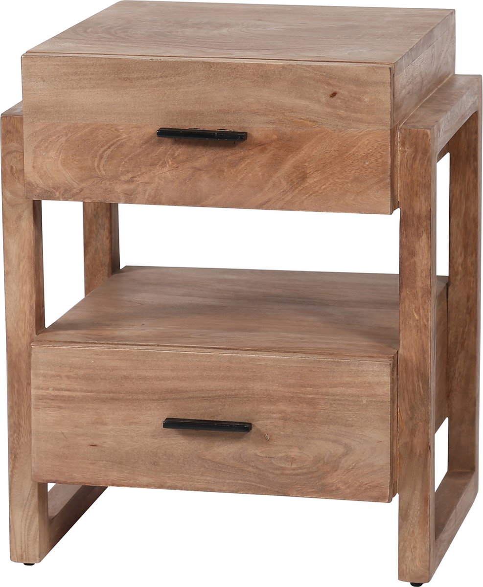 Hoyz - Nachtkastje Gobi - 2 Laden 45x40x55 - Bruin