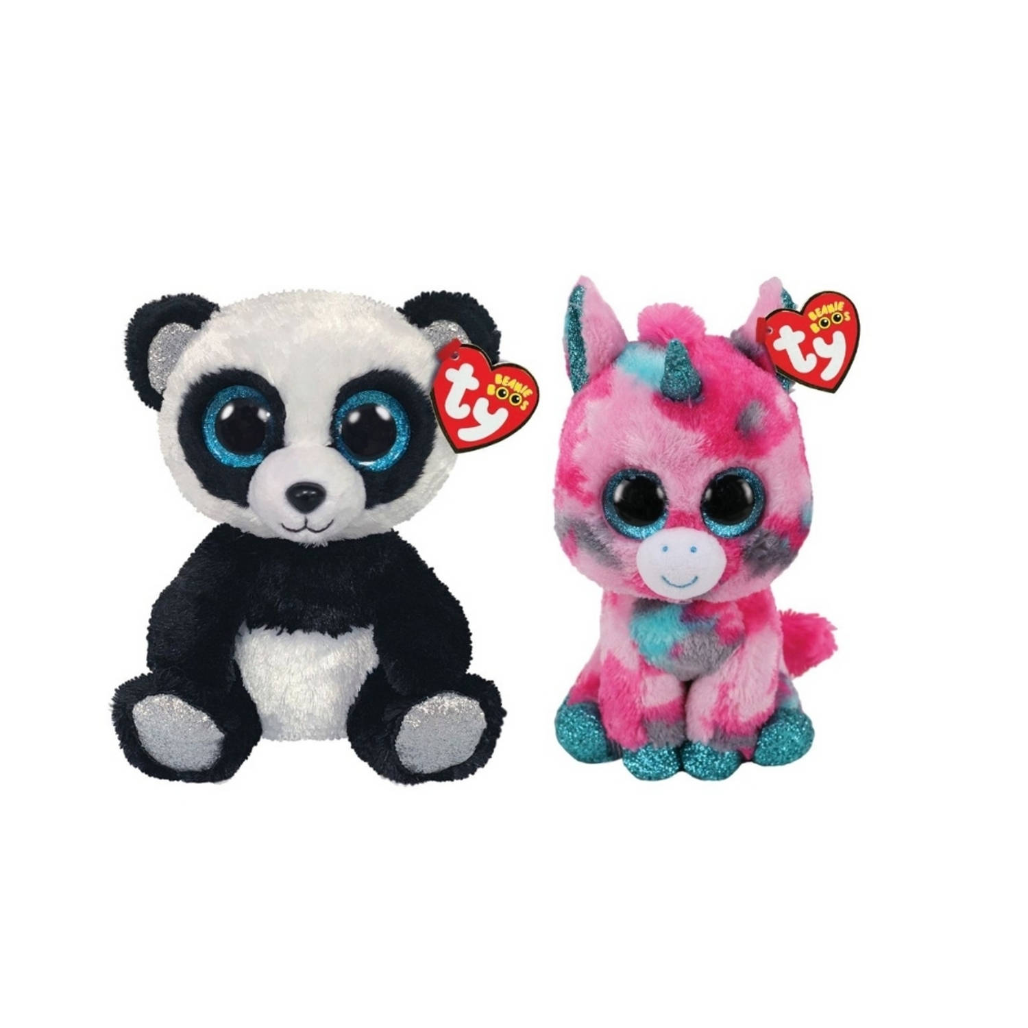 ty - Knuffel - Beanie Boo&apos;s - Gumball Unicorn & Bamboo Panda