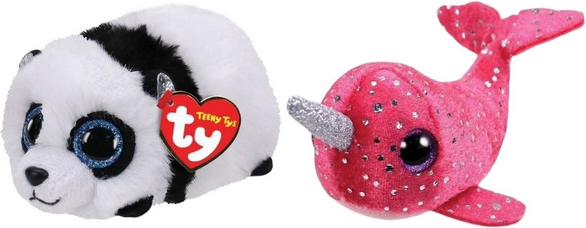 ty - Knuffel - Teeny &apos;s - Bamboo Panda & Nelly Narwhal