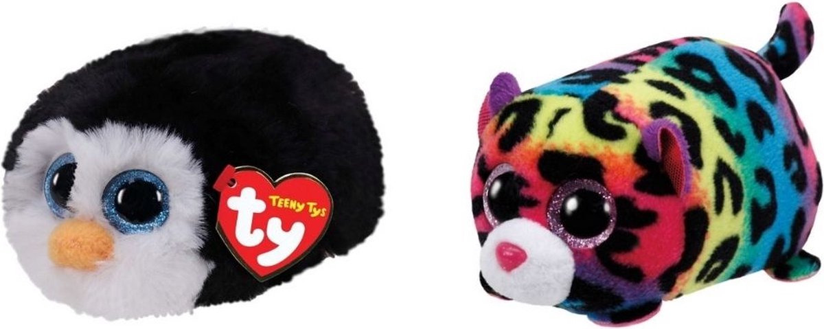 ty - Knuffel - Teeny &apos;s - Waddles Penguin & Jelly Leopard