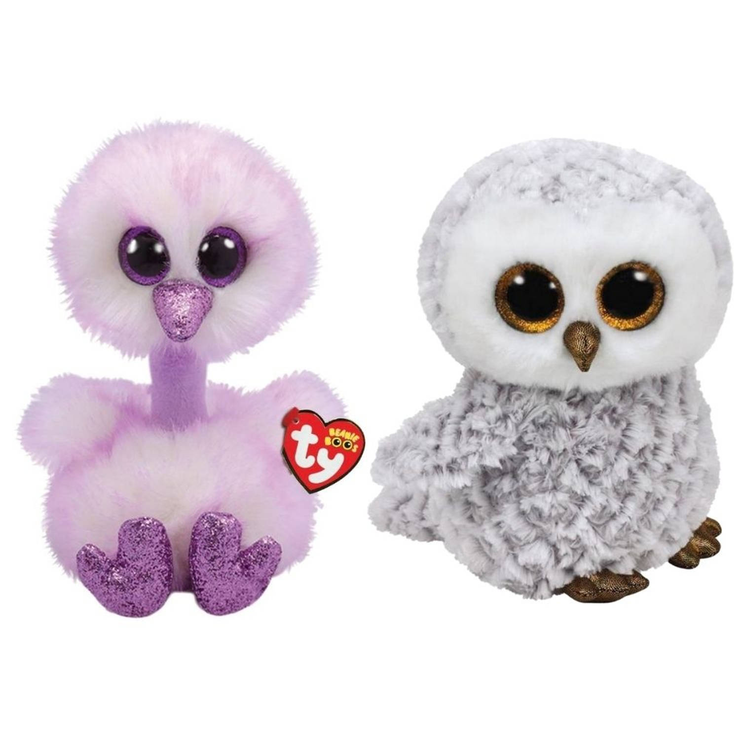 ty - Knuffel - Beanie Buddy - Kenya Ostrich & Owlette Owl