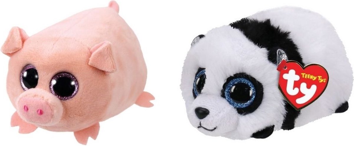 ty - Knuffel - Teeny &apos;s - Curly Pig & Bamboo Panda