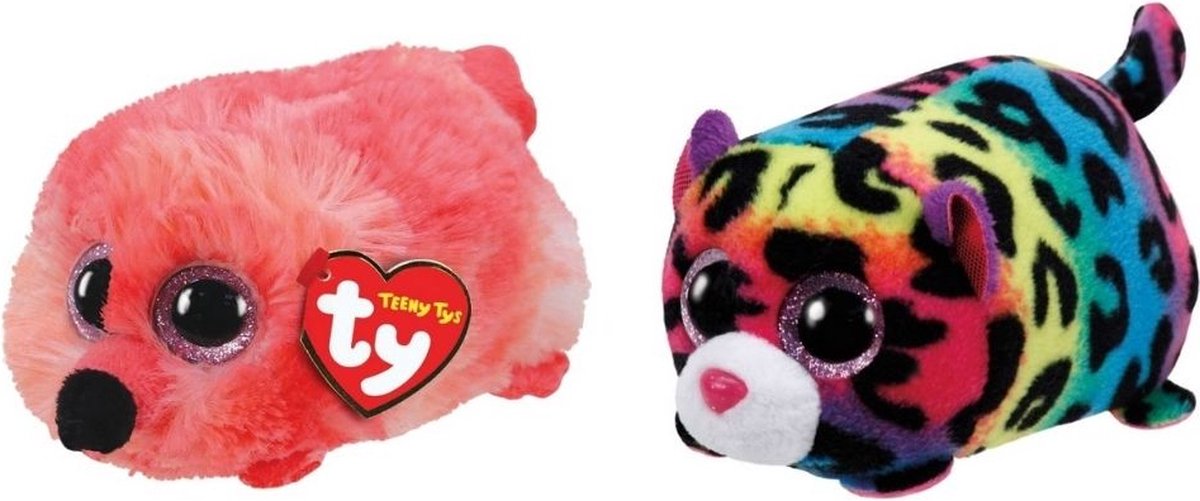 ty - Knuffel - Teeny &apos;s - Gilda Flamingo & Jelly Leopard