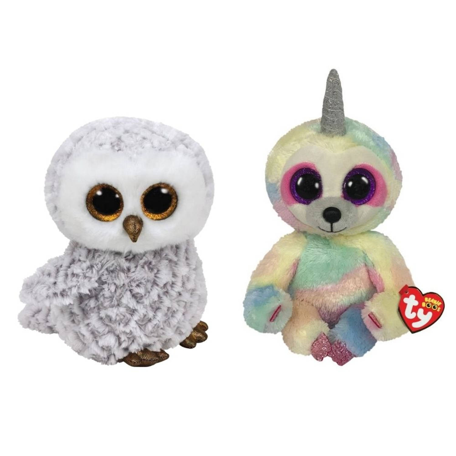 ty - Knuffel - Beanie Buddy - Owlette Owl & Cooper Sloth