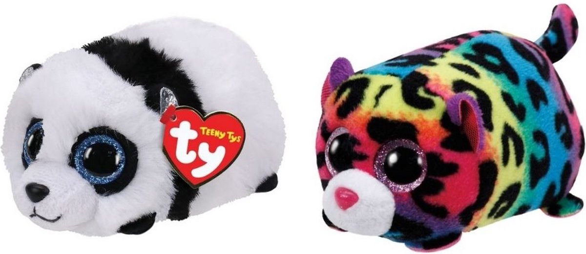 ty - Knuffel - Teeny &apos;s - Bamboo Panda & Jelly Leopard