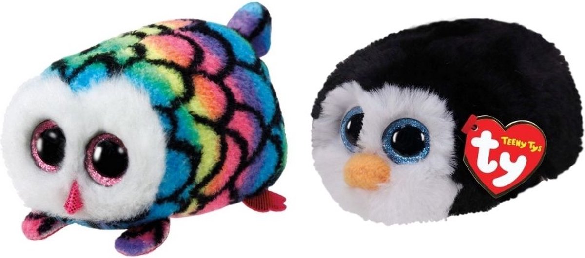 ty - Knuffel - Teeny &apos;s - Hootie Owl & Waddles Penguin