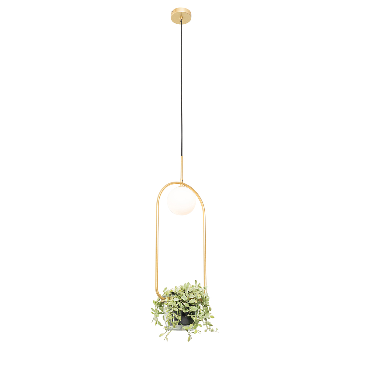 QAZQA Art deco hanglamp goud met wit glas - Isabella