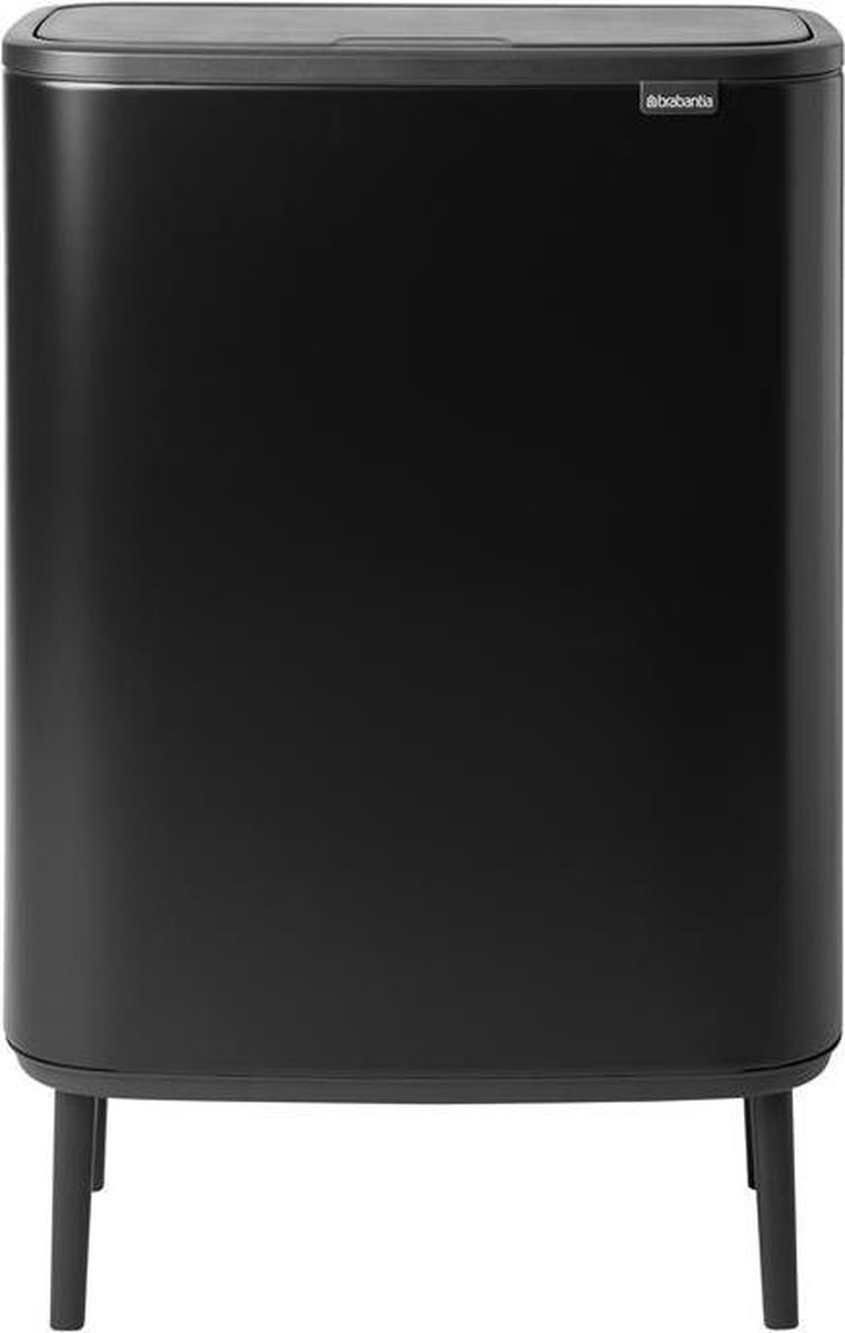 Brabantia - Bo Touch Bin Hi 60 L Matt Black - Zwart