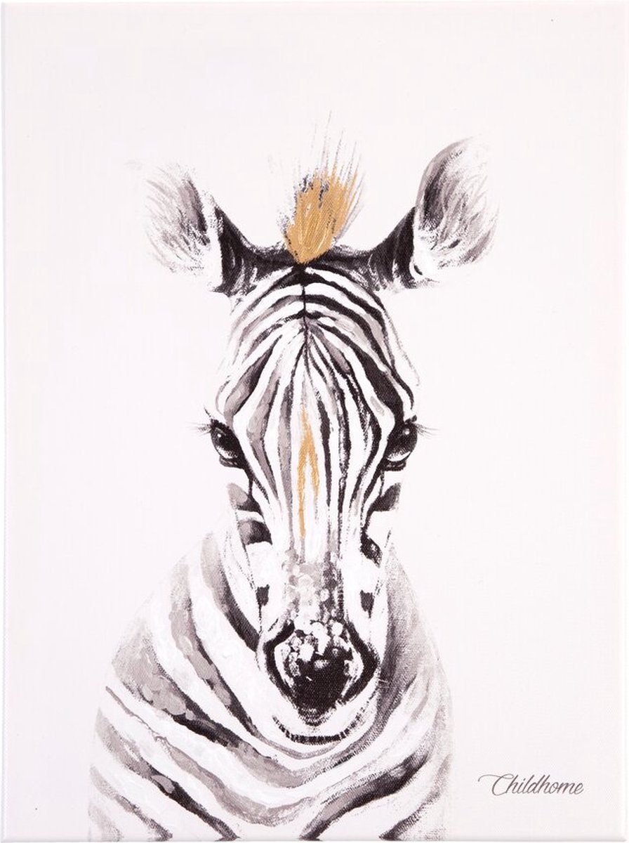 Childhome Olieverfschilderij 30x40 Cm Zebra