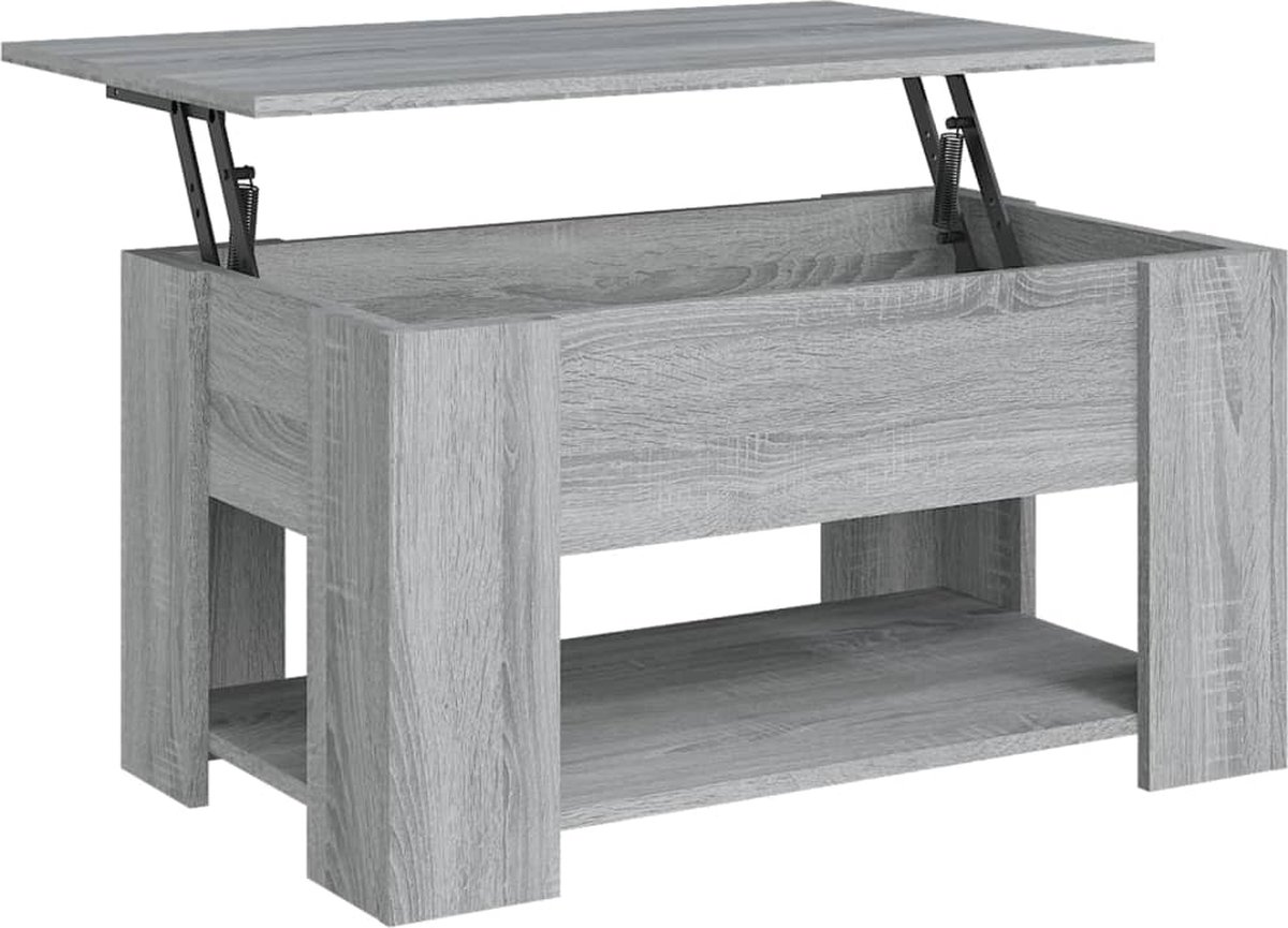 Vidaxl Salontafel 79x49x41 Cm Bewerkt Hout Sonoma Eikenkleurig - Grijs