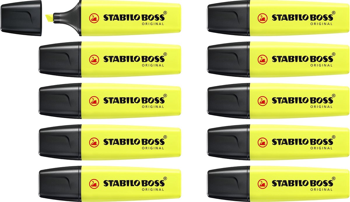 Stabilo Boss Original - Markeerstiften - 10 Stuks - Geel
