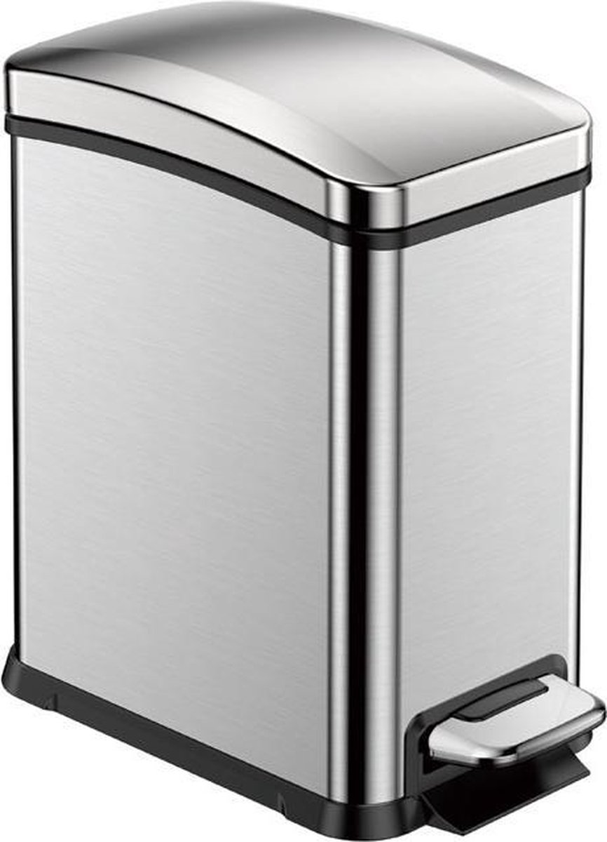 Eko New Rejoice Step Bin Pedaalemmer - 8 L - Matt Steel - Silver