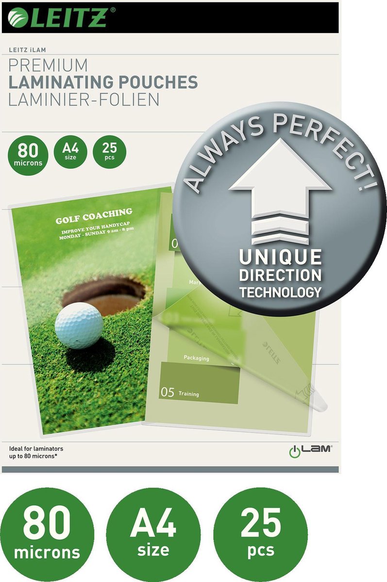 Leitz Lamineerhoes iLAM UDT warm A4 80 micron transparant