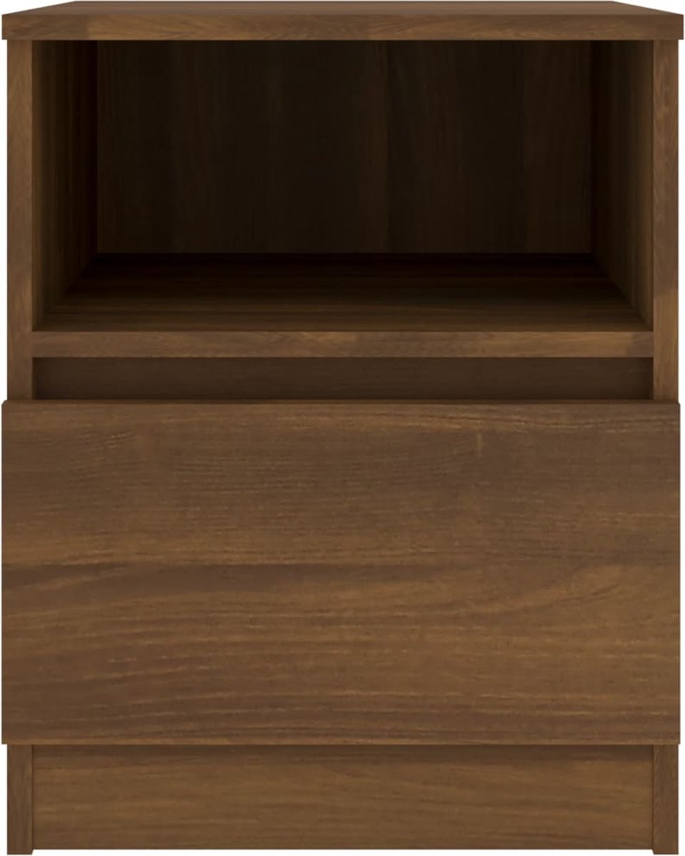 Vidaxl Nachtkastje 40x40x50 Cm Bewerkt Houteikenkleurig - Bruin