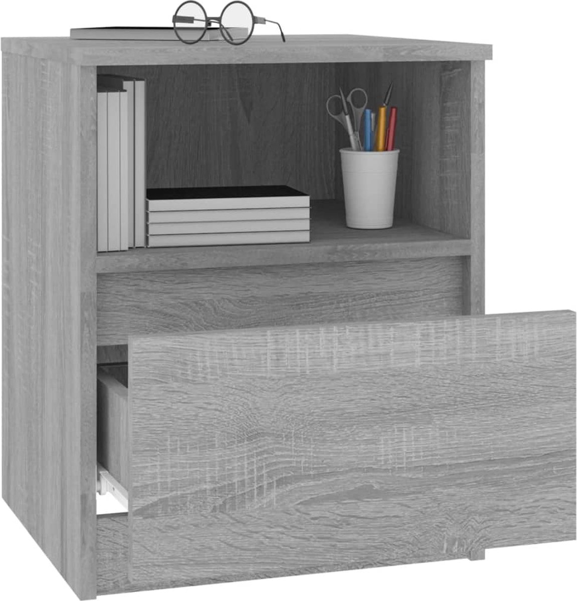 Vidaxl Nachtkastjes 2 St 40x40x50 Cm Bewerkt Hout Sonoma Eiken - Grijs