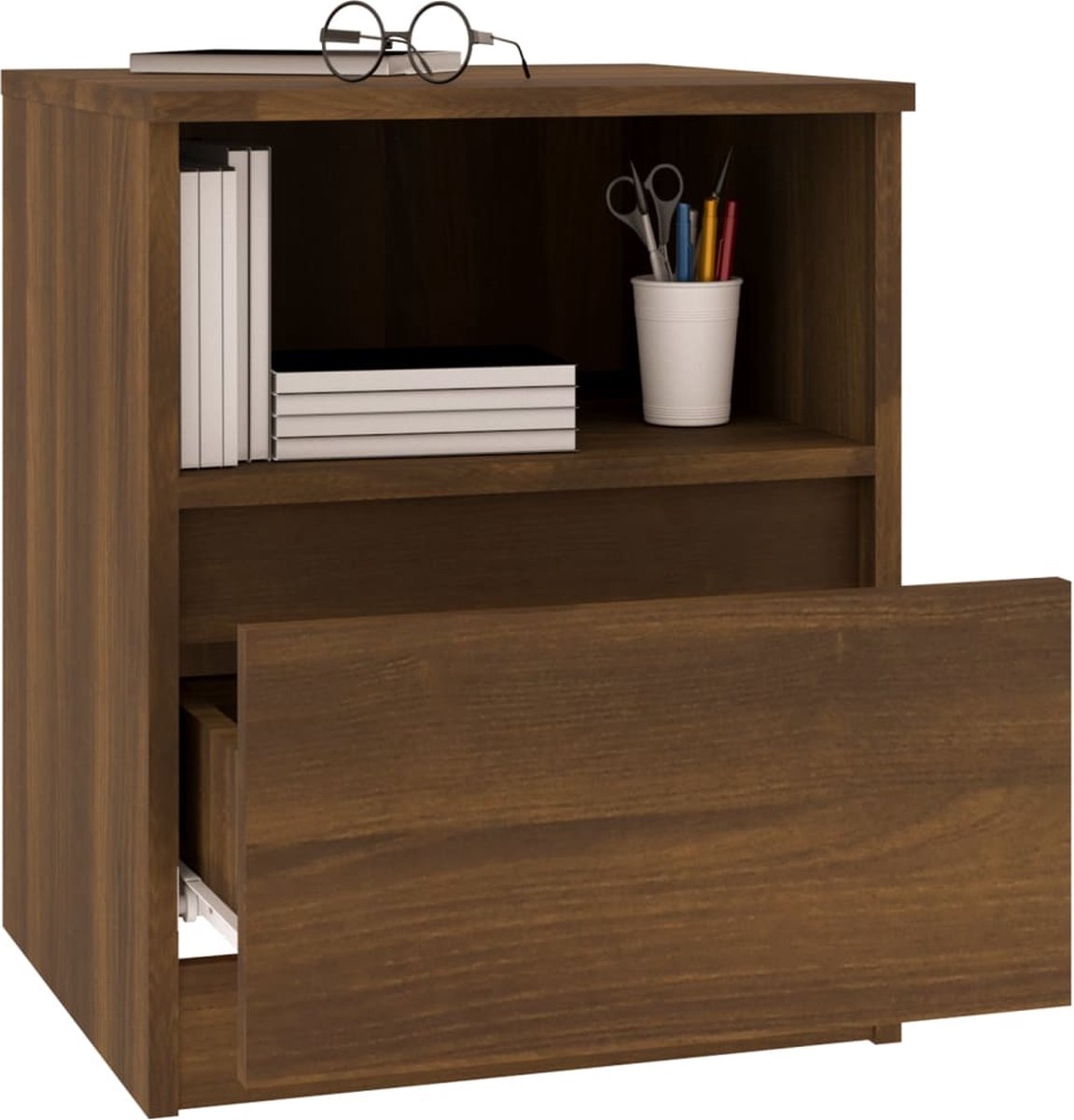 Vidaxl Nachtkastjes 2 St 40x40x50 Cm Bewerkt Houteikenkleurig - Bruin