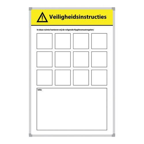 Smit Visual Set van whiteboard en magneten "houd u aan de gezondheidsvoorschriften" -