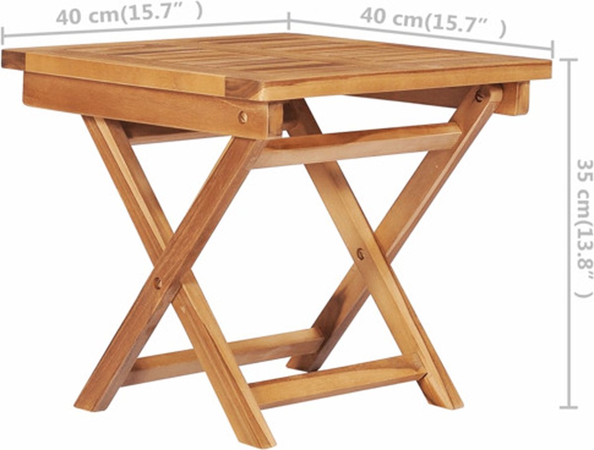 Vidaxl Ligbed Met Tafel En Kussen Massief Teakhout