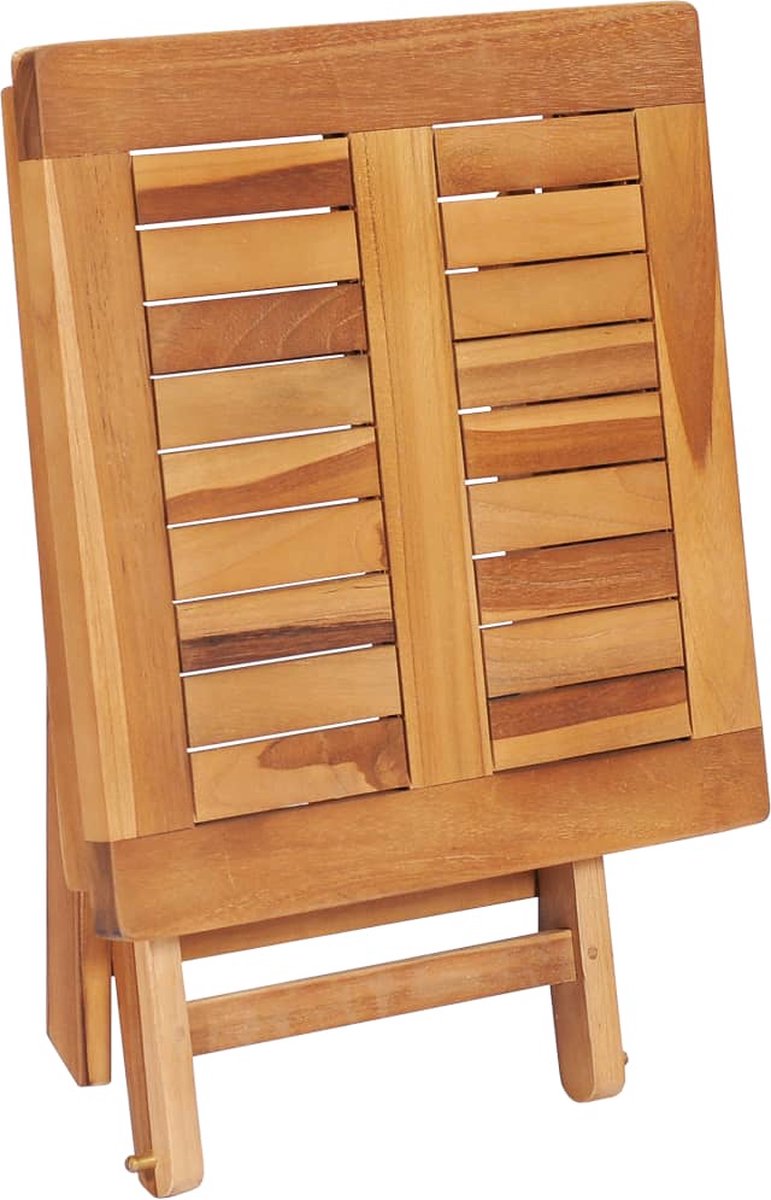 Vidaxl Ligbed Met Tafel En Kussen Massief Teakhout