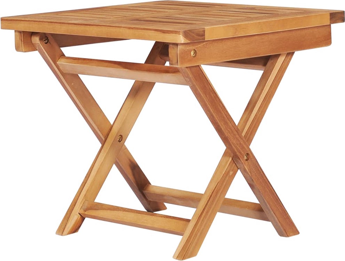 Vidaxl Ligbed Met Tafel En Kussen Massief Teakhout