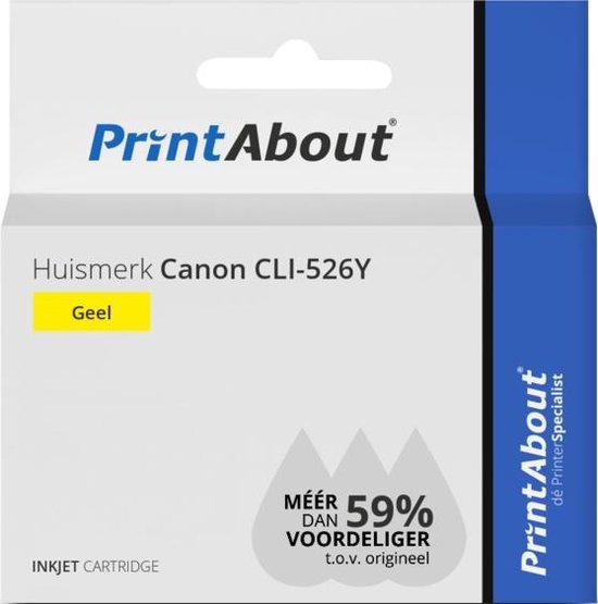 PrintAbout Huismerk Canon CLI-526Y Inktcartridge - Geel