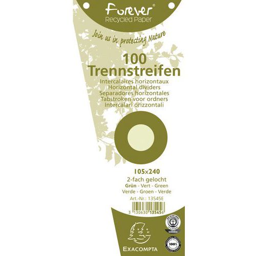 Exacompta Tabstrook met perforatie FOREVER 180g trapezium 105x240mm Pak van 100