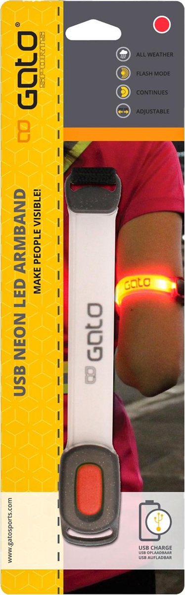 Gato Piri Sport Reflectiearmband Neon Led Polyester One-size - Rood