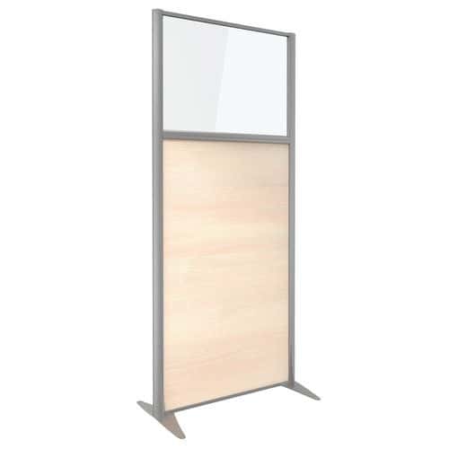 Clen Scheidingswand KP+ - Melamine met glas - Hoogte 180 cm