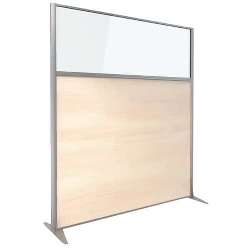 Clen Scheidingswand KP+ - Melamine met glas - Hoogte 180 cm