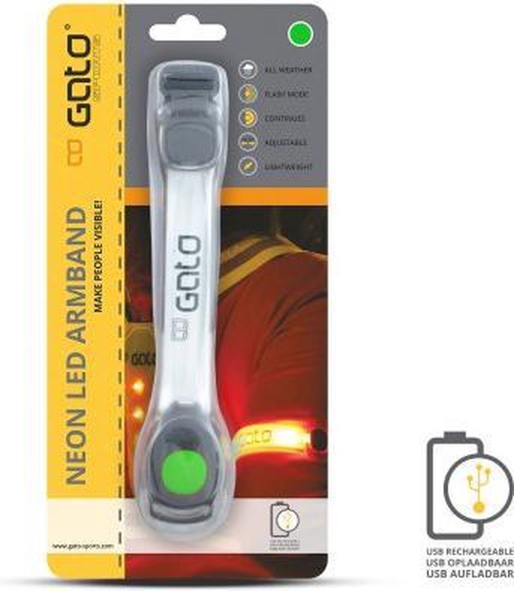 Gato Piri Sport Reflectiearmband Neon Led Polyester One-size - Groen