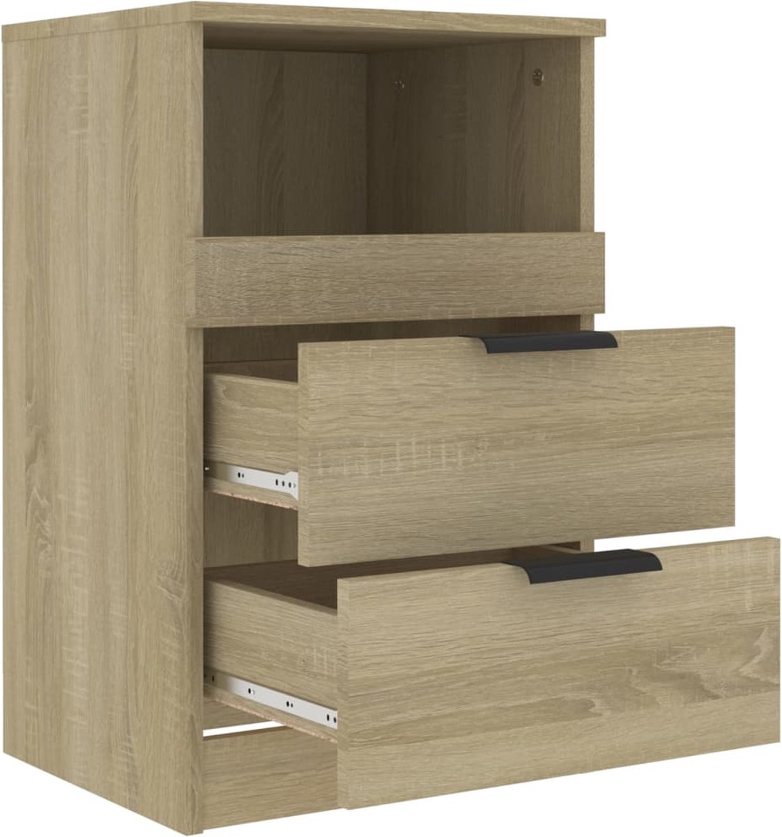 Vidaxl Nachtkastje Bewerkt Hout Sonoma Eikenkleurig - Bruin