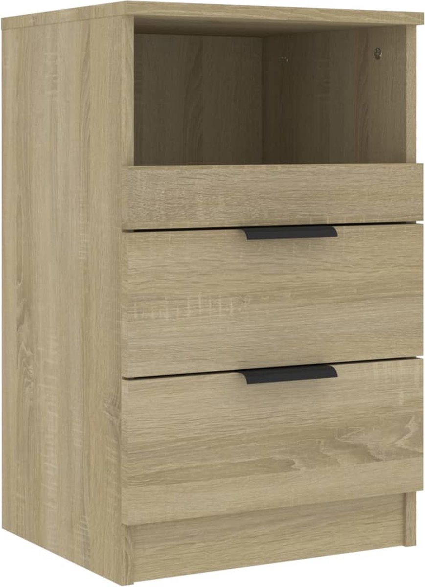 Vidaxl Nachtkastje Bewerkt Hout Sonoma Eikenkleurig - Bruin