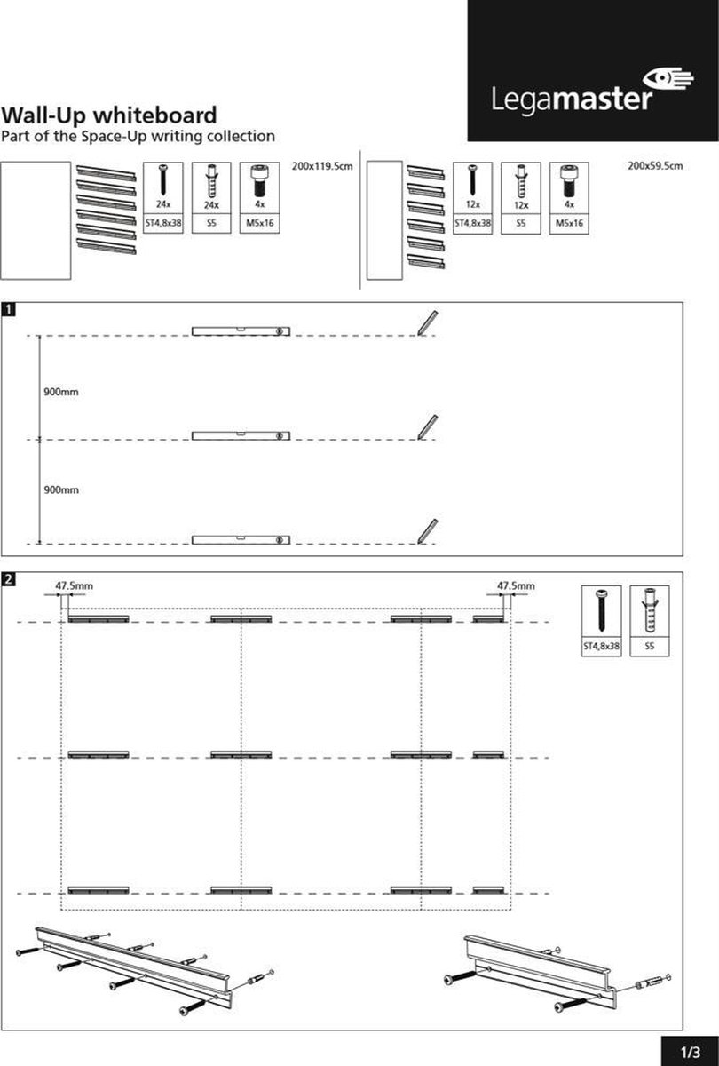 Legamaster Whiteboard WALL-UP -