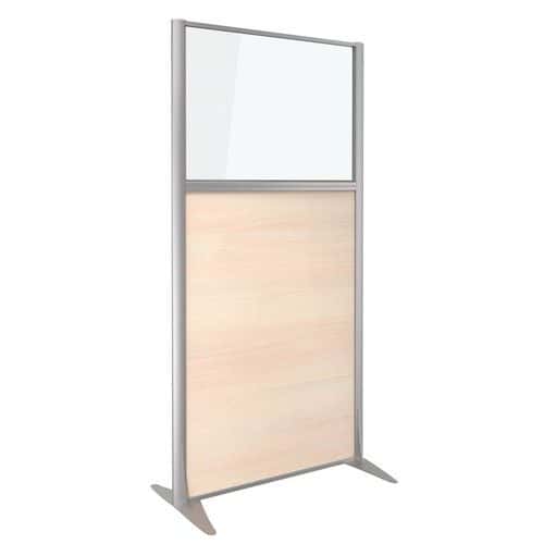 Clen Scheidingswand KP+ - Melamine met glas - Hoogte 160 cm