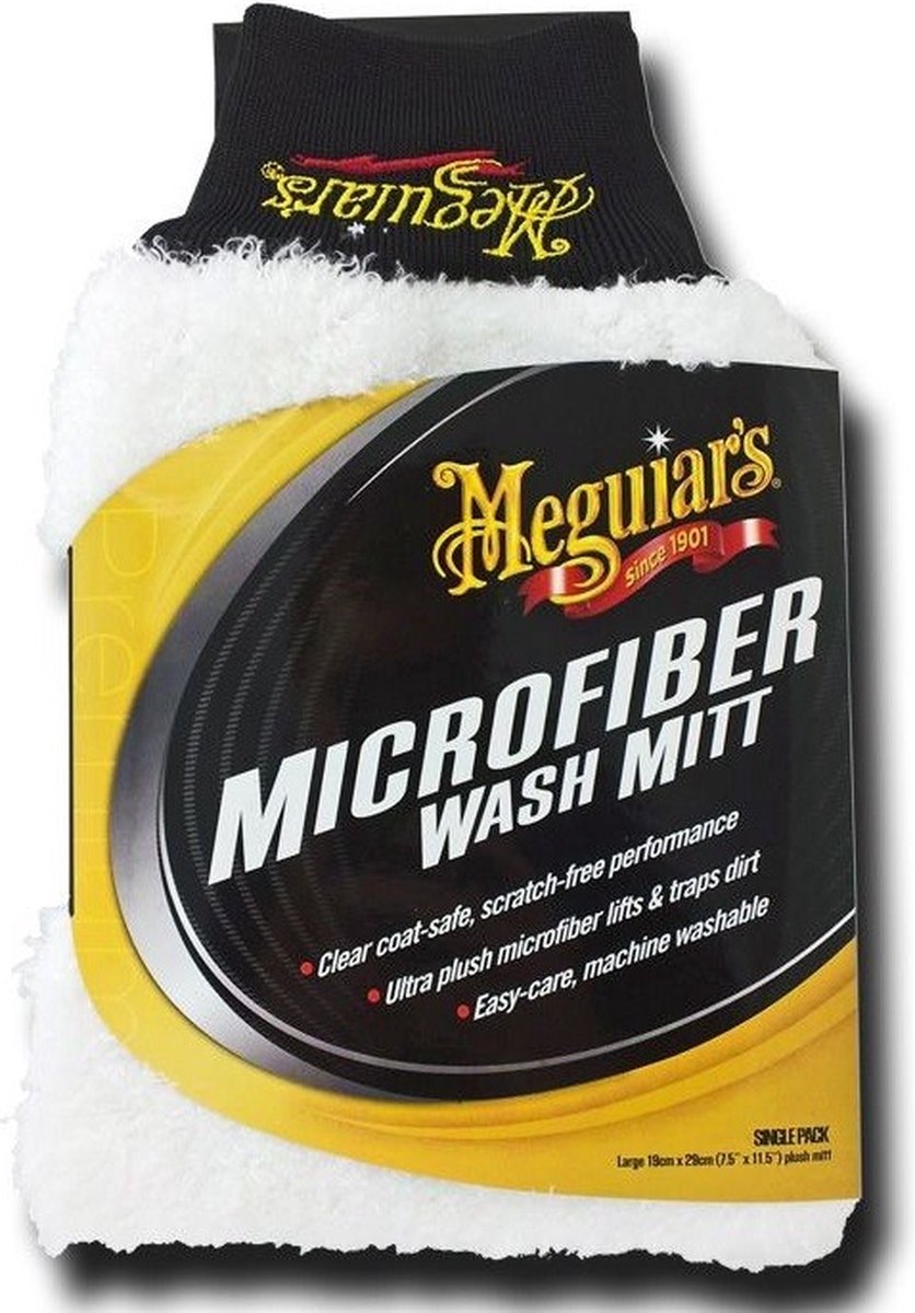 Meguiar's Washandschoen Wash Mitt Microvezel 28 Cm Wit