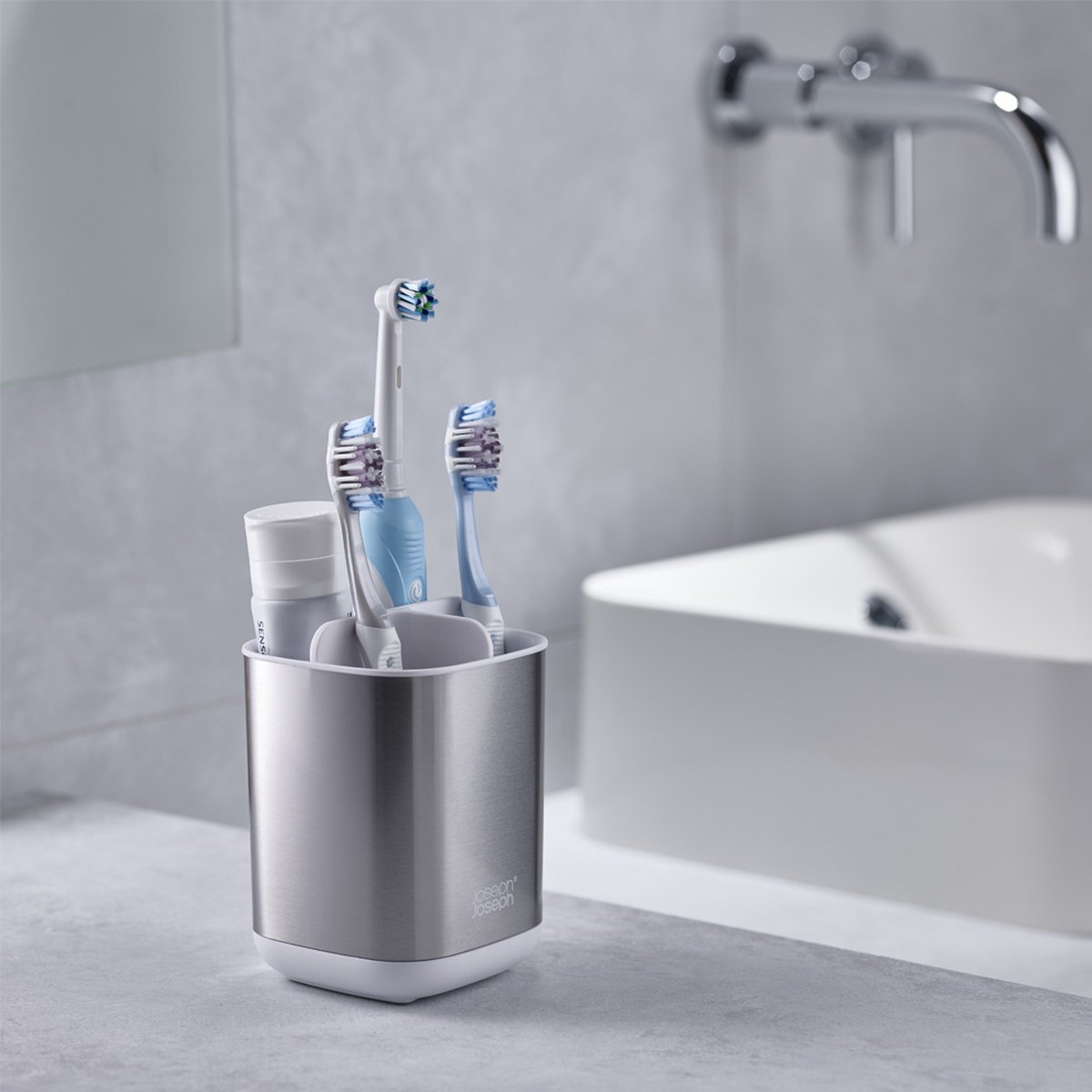 Joseph Joseph - Easystore Steel Tandenborstelorganiser - Wit -