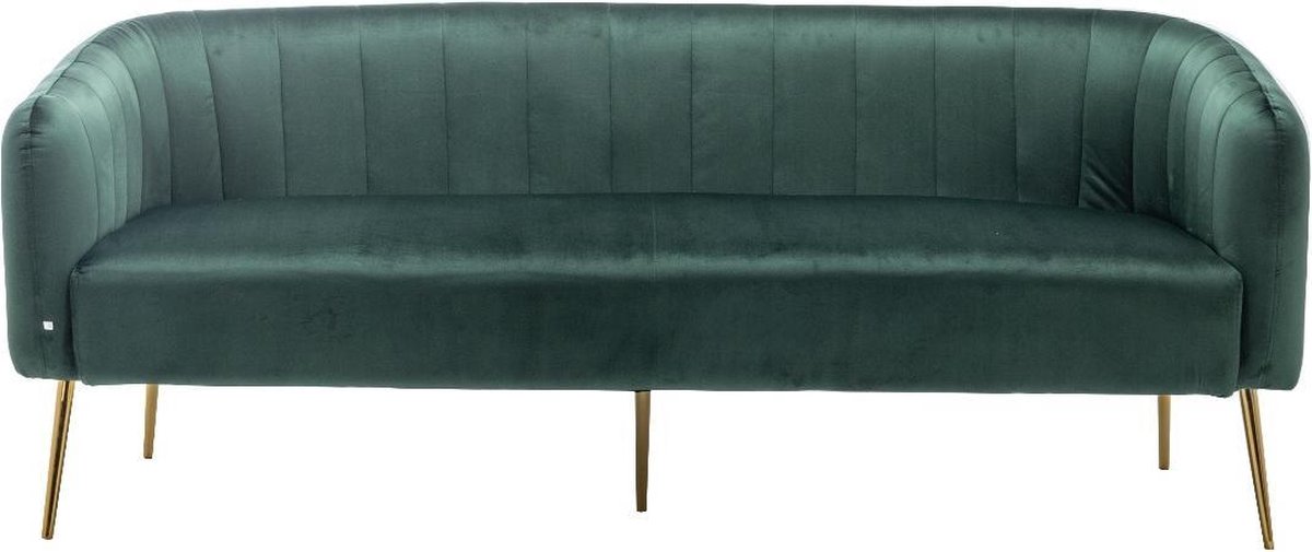 Lizzely Garden & Living Zitbank Joanne 3 Zits Velvet Bankstel 180cm Stof Bank - Groen