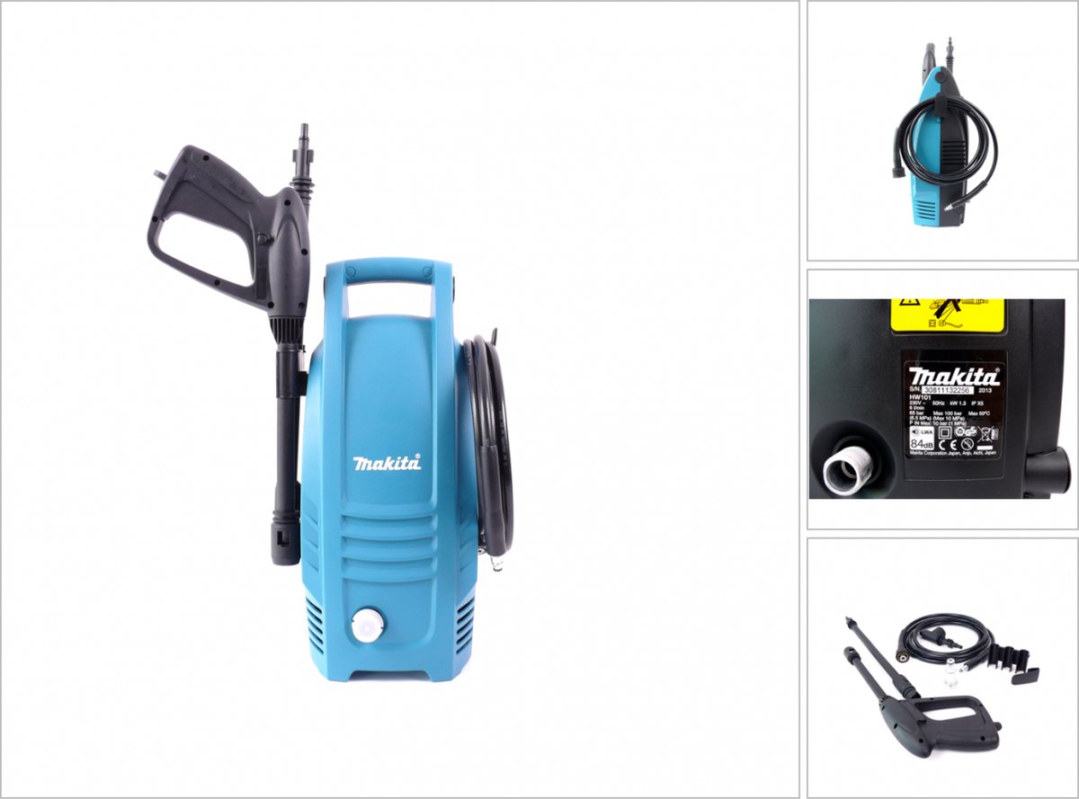 Makita Hogedrukreiniger 1300 W 100 Bar Blauw En Zwart