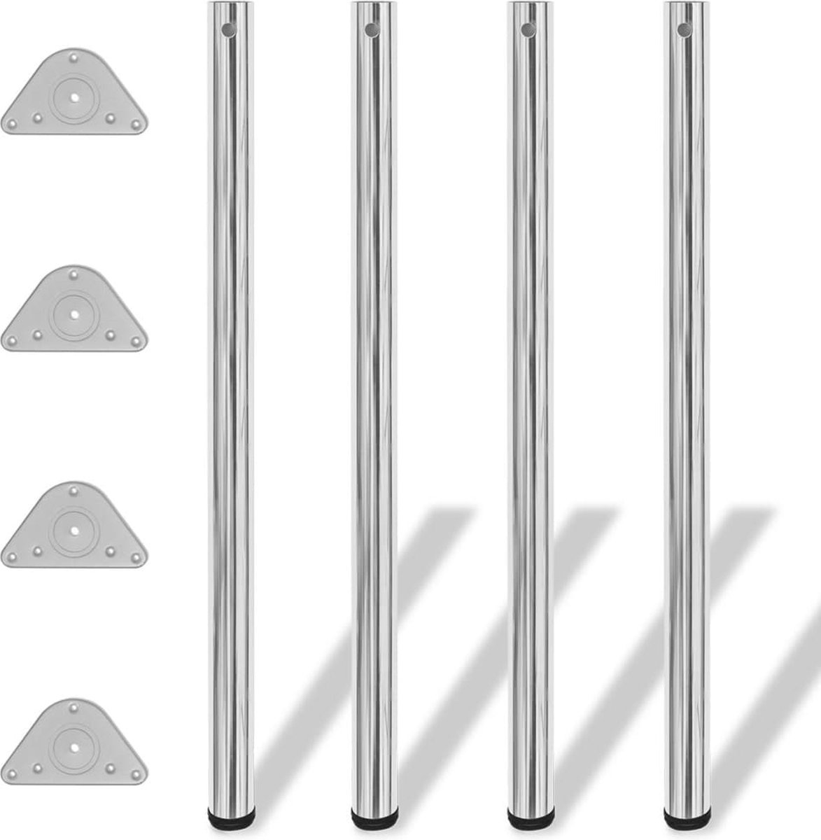 Tafelpoten In Hoogte Verstelbaar Chroom 1100 Mm 4 St - Plata