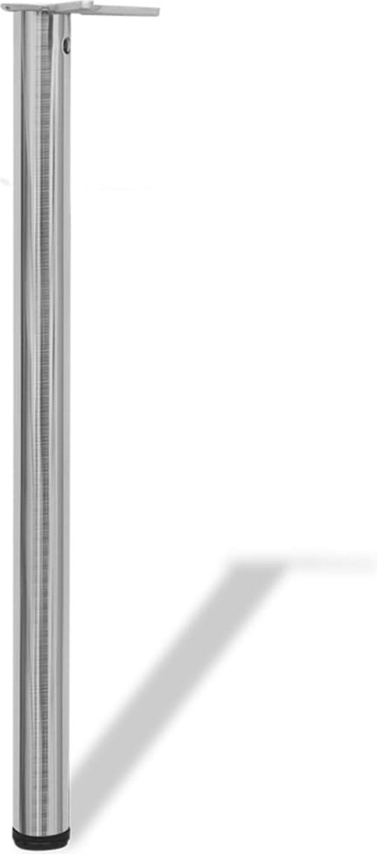 Tafelpoten In Hoogte Verstelbaar Geborsteld Nikkel 870 Mm 4 St - Silver