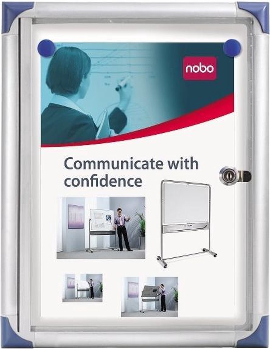 NOBO Glasvitrine extra plat Magnetisch A4