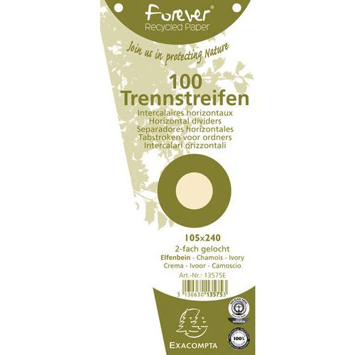 Exacompta Tabstrook met perforatie FOREVER 180g trapezium 105x240mm Pak van 100