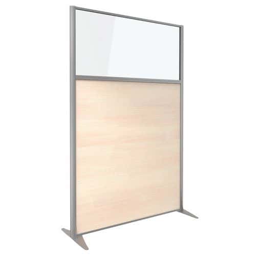 Clen Scheidingswand KP+ - Melamine met glas - Hoogte 180 cm