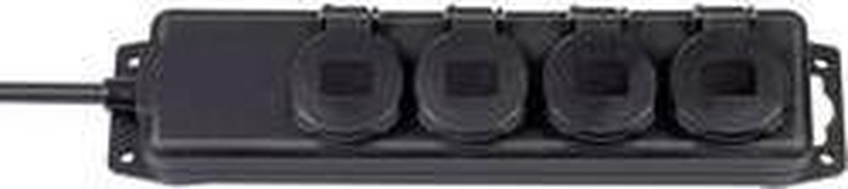 Brennenstuhl 1159960 Stekkerdoos zonder schakelaar 4-voudig Randaarde stekker 1 stuk(s) - Zwart