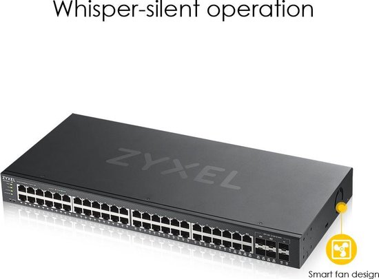 Zyxel GS1920-48v2 - 48-Port Gigabit Ethernet Smart Managed Switch met 4 Gigabit Combo Ports en 2 SFP Ports en Hybrid Cloud mode