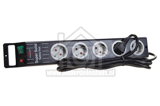 Brennenstuhl 1153380115 Stekkerdoos met schakelaar 5-voudig Randaarde stekker 1 stuk(s) - Zwart