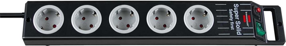 Brennenstuhl 1153380115 Stekkerdoos met schakelaar 5-voudig Randaarde stekker 1 stuk(s) - Zwart