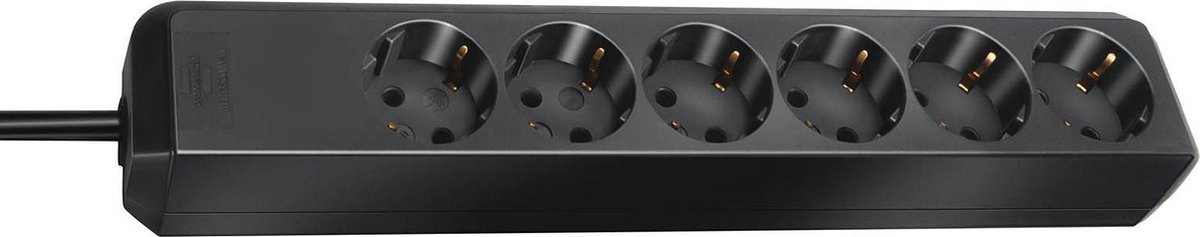 Brennenstuhl 1159400015 Stekkerdoos zonder schakelaar 6-voudig Randaarde stekker 1 stuk(s) - Zwart
